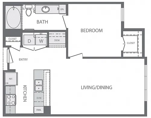 Floor plan A1 1Bed 1Bath