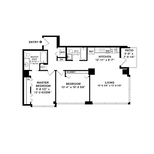 Floor plan 2 Bed/2 Bath-b2.2