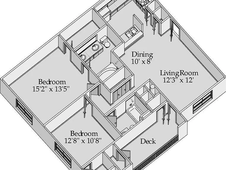 The Palmer - Carlisle - 2 Beds - 2 Baths - 1075 Sq. ft.