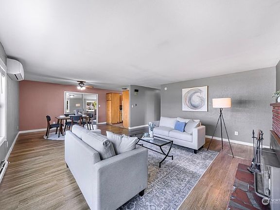 Large Living Room with wood stove insert