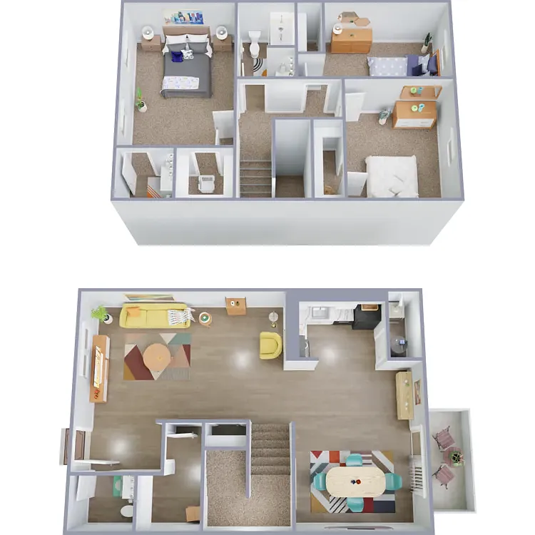 Floor plan 3 BED 2 BATH