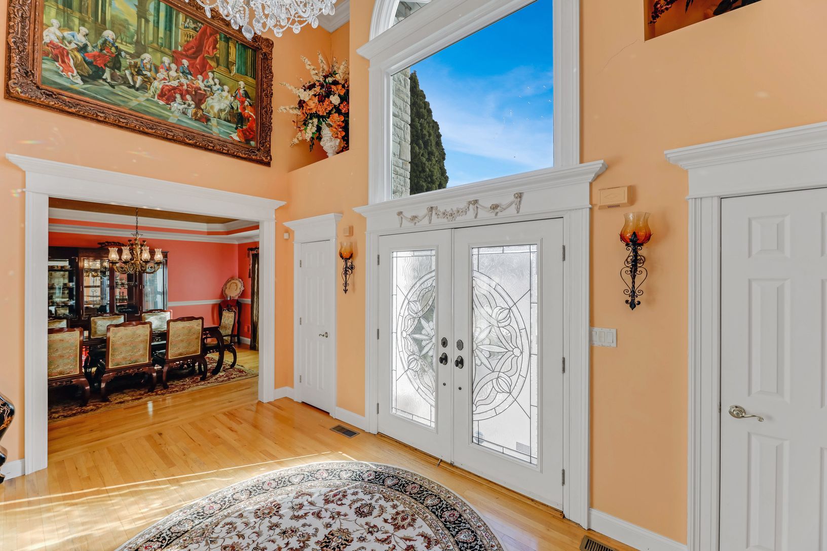  20-ft Ceilings with Swarovski Chandelier