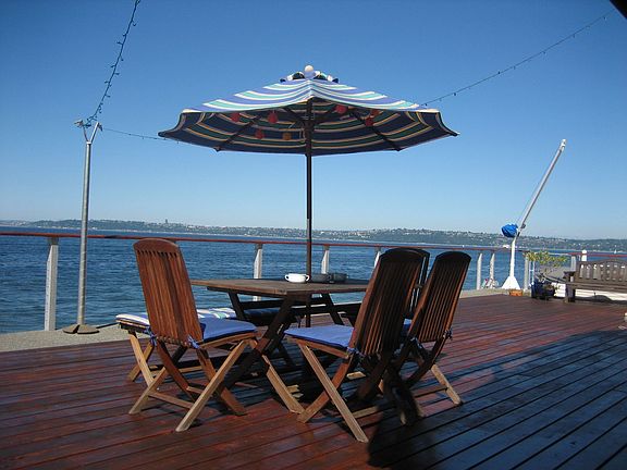This is just part of the ~2,000 SF deck. Looking E toward W Seattle