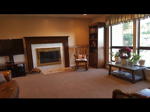 Living room with fireplace