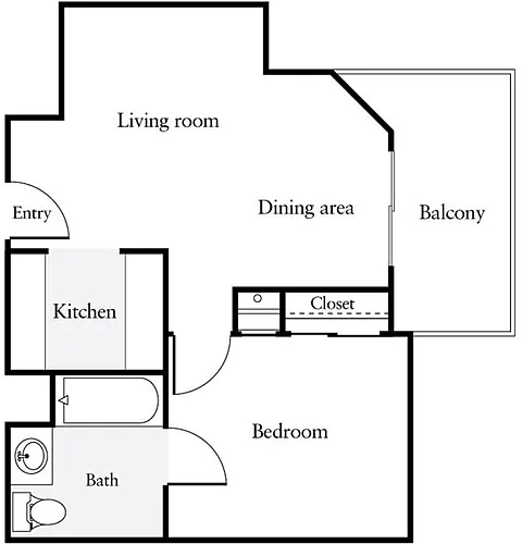 Floor plan 1 Bedroom H