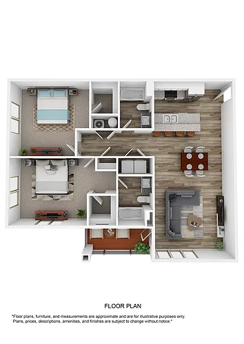 Floor plan B3 Scarlet - Two Bedroom, Two Bathroom