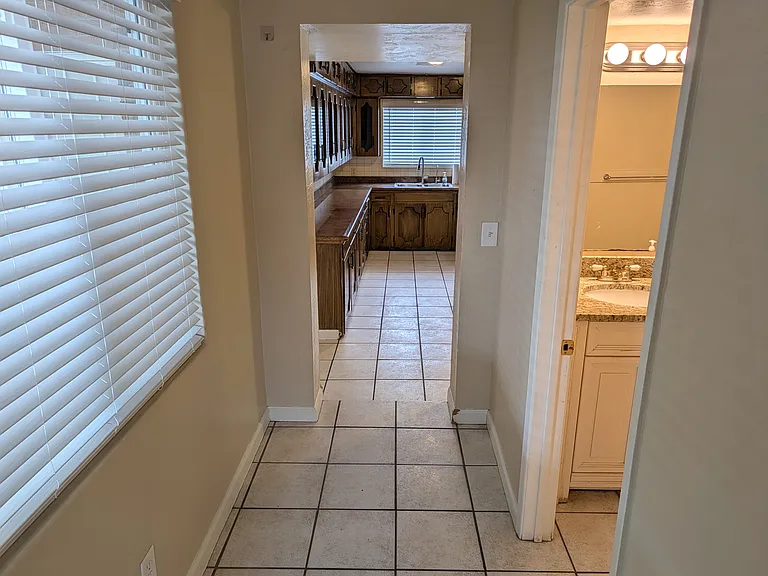 Hallway looking toward kitchen.