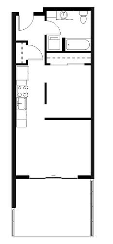 Floor plan Open 1 Bed 1 Bath 03