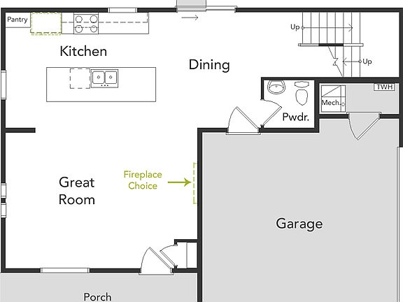 A view of the first floor and garage area of the Selma