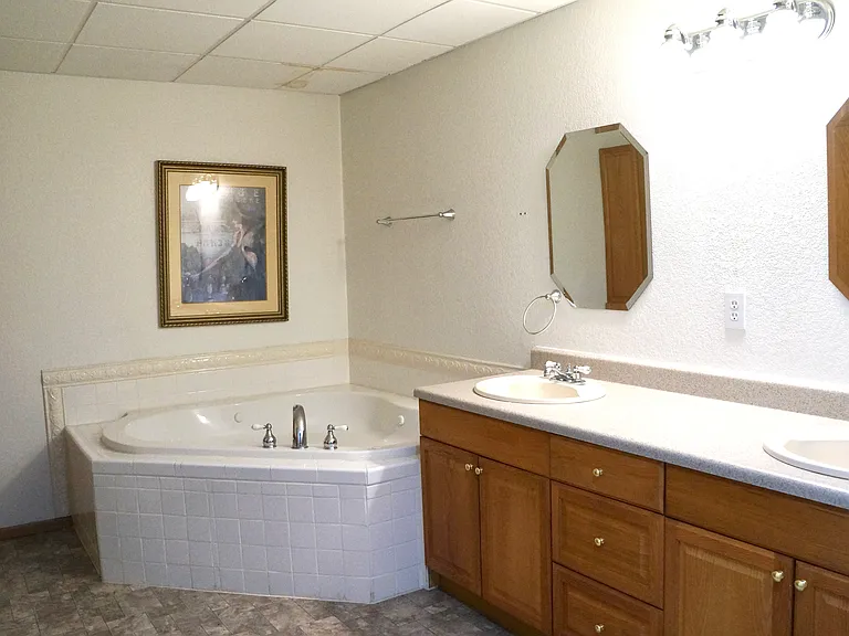 Bath in lower level