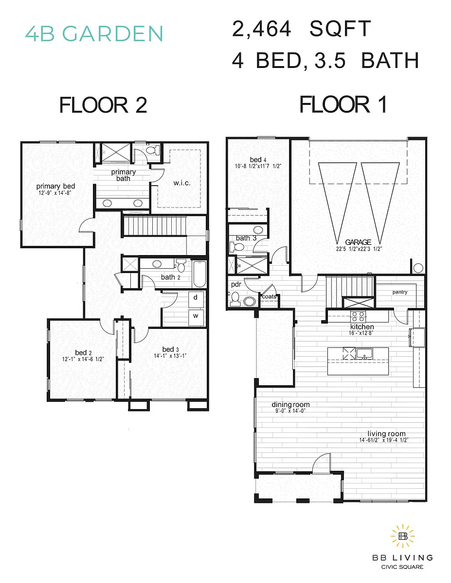 Floor plan 4B Garden