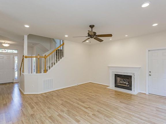 Living room with gas fireplace.