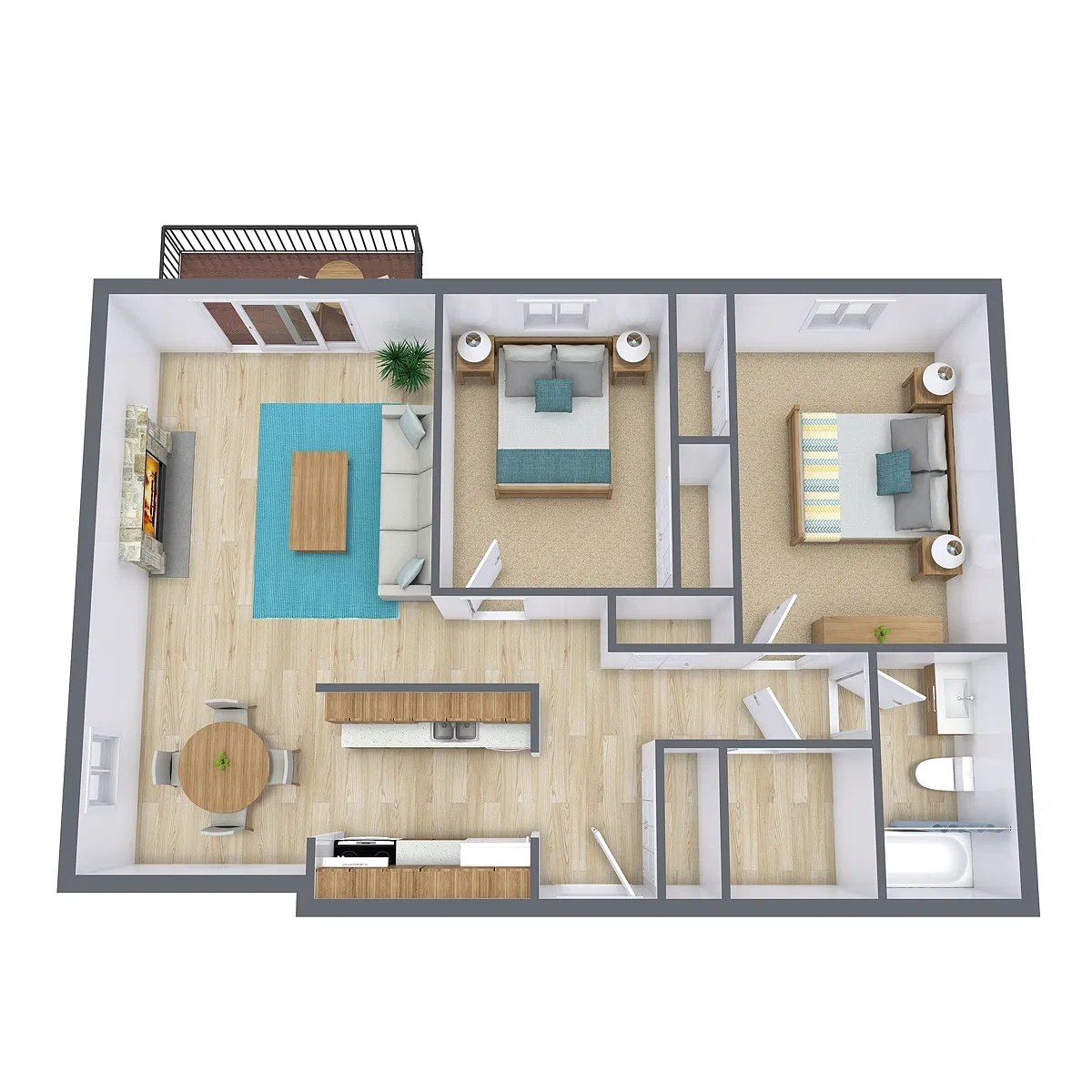 Floor plan Two Bedroom 21A