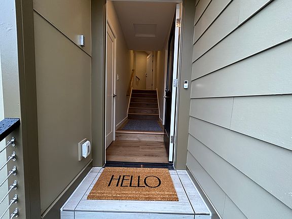 Secure entrance with keypad and doorbell camera