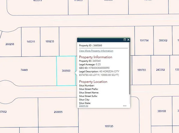 Pn 360560 40 Horizon City Ests Lot 9, El Paso, TX 79928