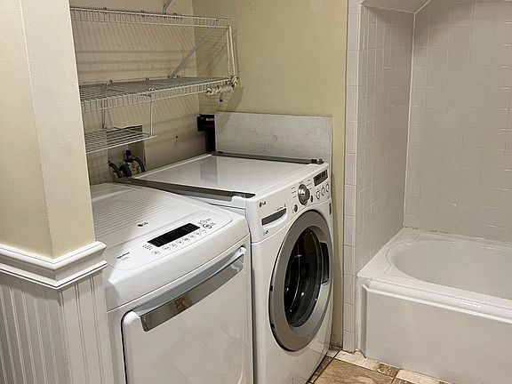 Washer and dryer in bathroom