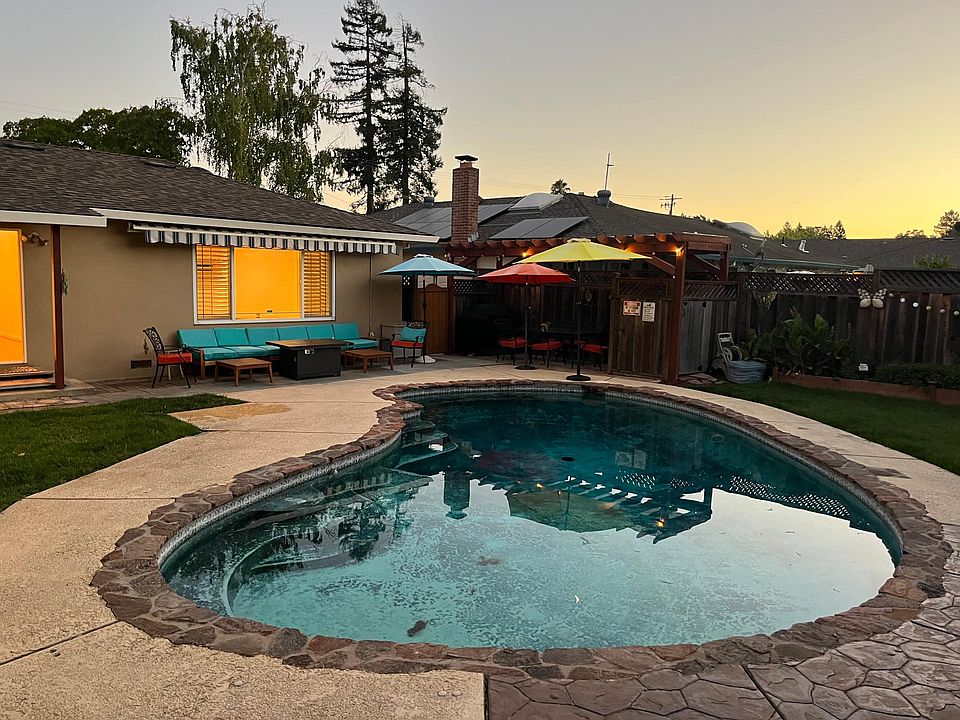 pool at dusk