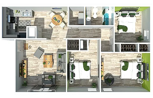 Floor plan Three Bedroom