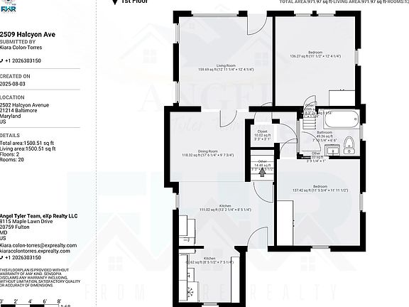 2 bed + 1 full bath on main floor