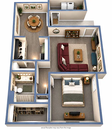 Floor plan 1X1-B
