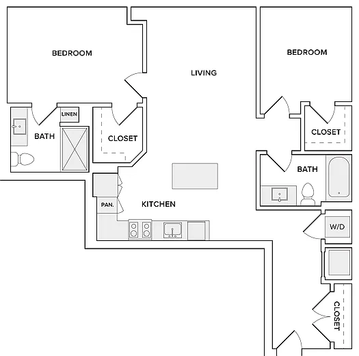 B02 2 bedroom floor plan B02 2 bedroom floor plan