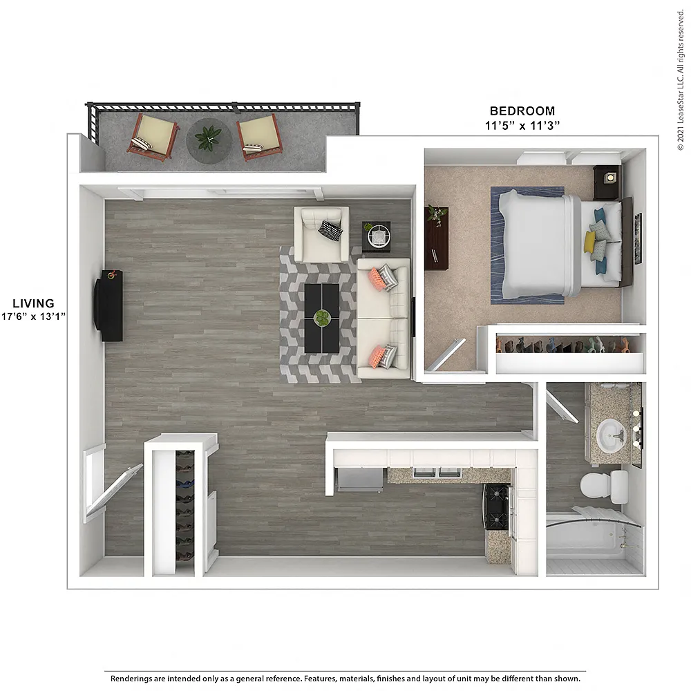Floor plan OneBedroom-PlanP2