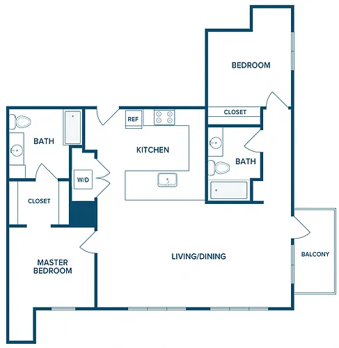 Floor plan 1025: 2 Bedroom A
