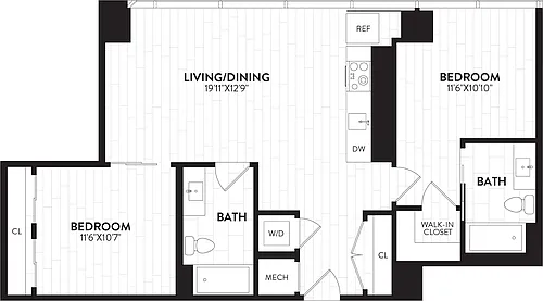 Floor plan 2 Bed-2 Bath-2L Alchemy
