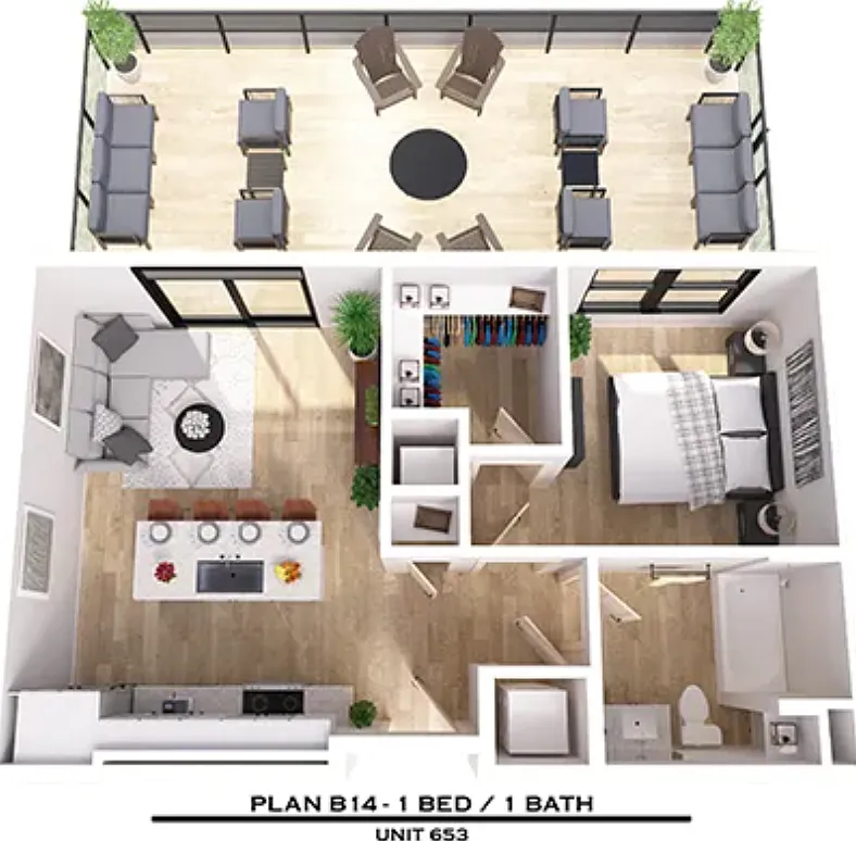 1 bed, 629 sqft, $2,100 — Photo 2