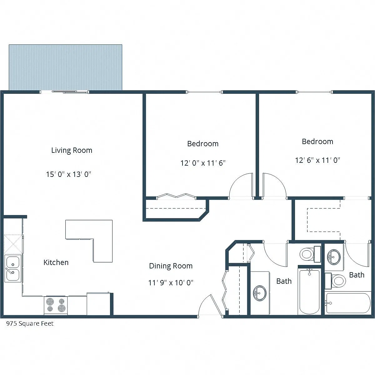 Floor plan Two Bedroom 22A