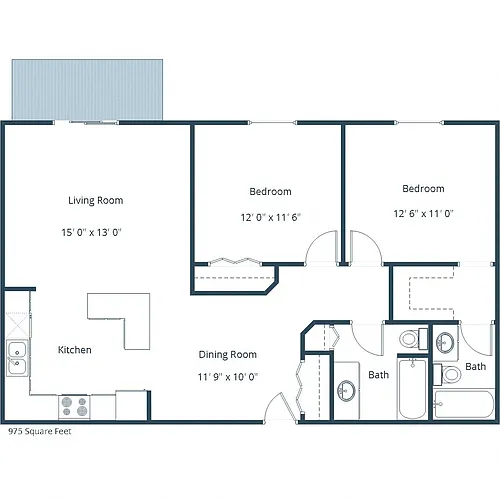 Floor plan Two Bedroom 22A