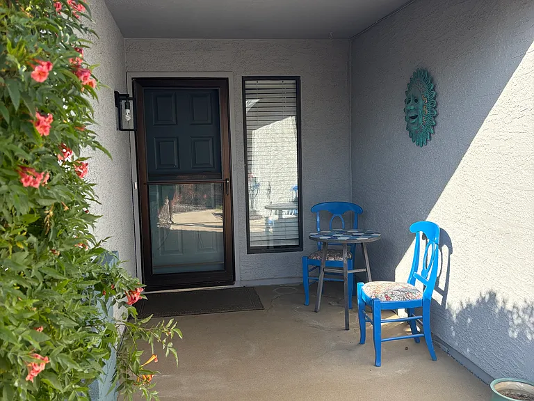 Front door porch and seating