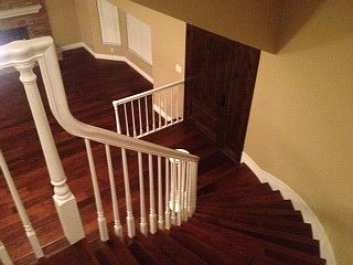 Staircase, hardwood floors
