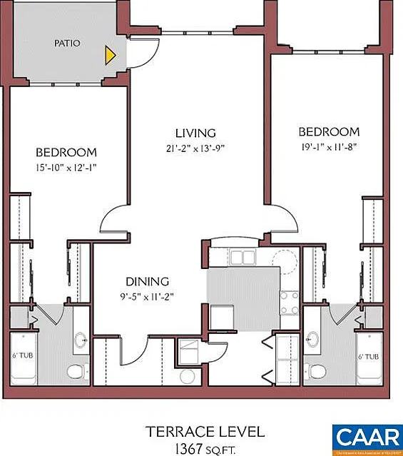 2 bed, 2.0 bath, 1367 sqft, $1,925 — Photo 2