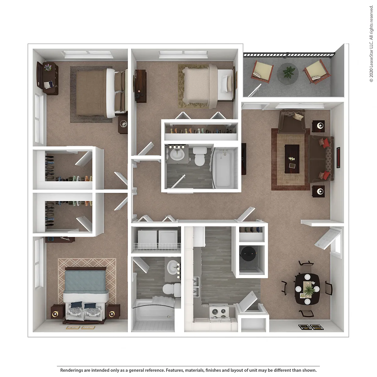 Floor plan 3 Bedroom 2 Bath