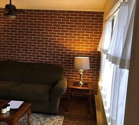 Windows look out to private courtyard