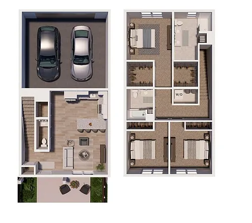 Floor plan THREE BEDROOM