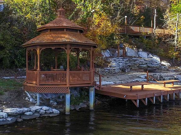 The gazebo is a perfect place for lakeside relaxing or just relaxing after a day on the water.
