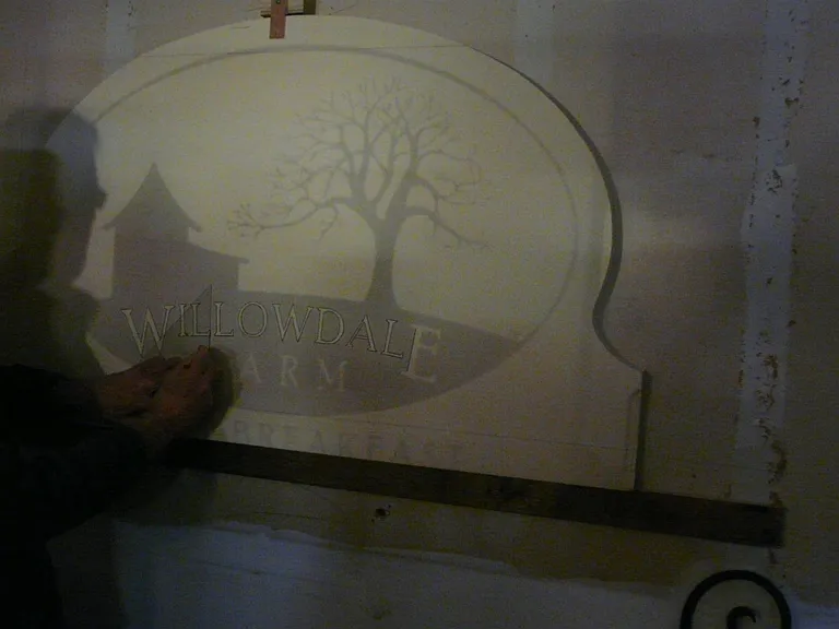 Carving the Farm Sign