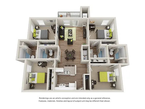 Floor plan 4 Bed 4 Bath Spartan