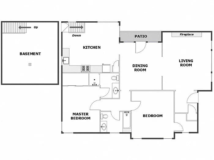 Floor plan 2 Bed / 2 Bath: Type A