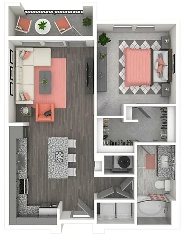 Floor plan A2-The Painter | 739 SF
