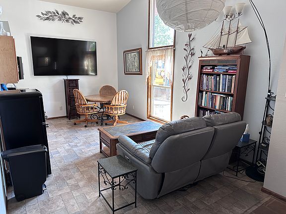 Living room with dining table