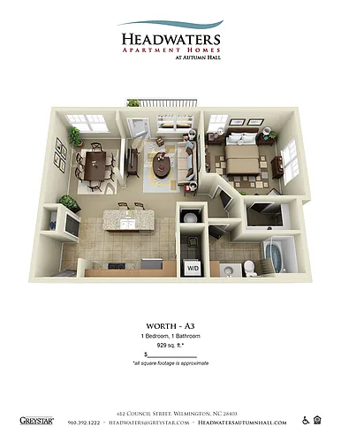 Floor plan 1 Bedroom 1 Bath