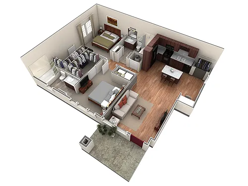 Floor plan 2 BR Designer Courtyard