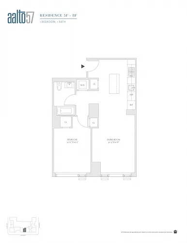 Floor plan 1 Bed/1 Bath-1B