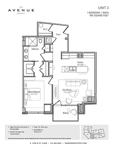 Floor plan 1BED/1BATH