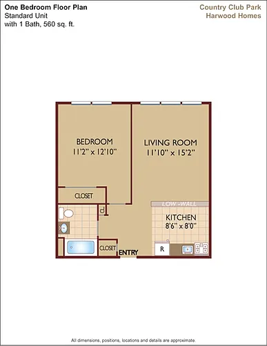 Floor plan $3.06/sq.ft. - One Bedroom