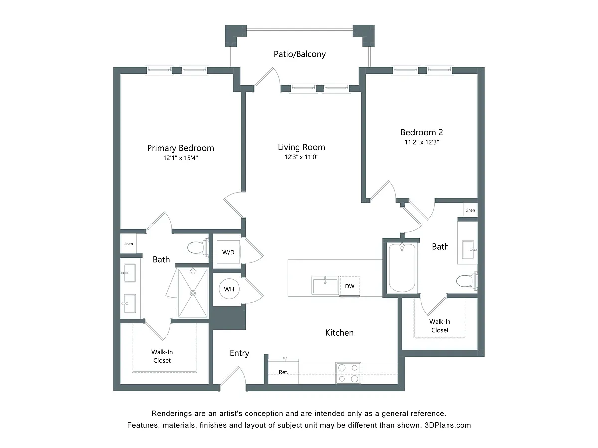 Floor plan The Vector | 2 Bed | 2 Bath