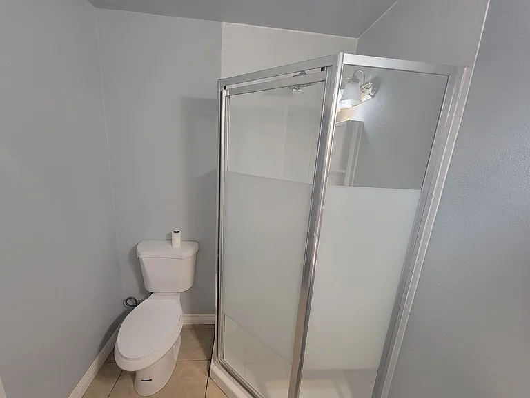 New shower and toilet